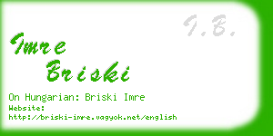 imre briski business card